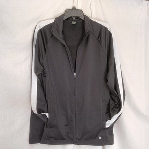 Xersion Mens Jacket Black White Long Sleeve Full Zip with pockets L